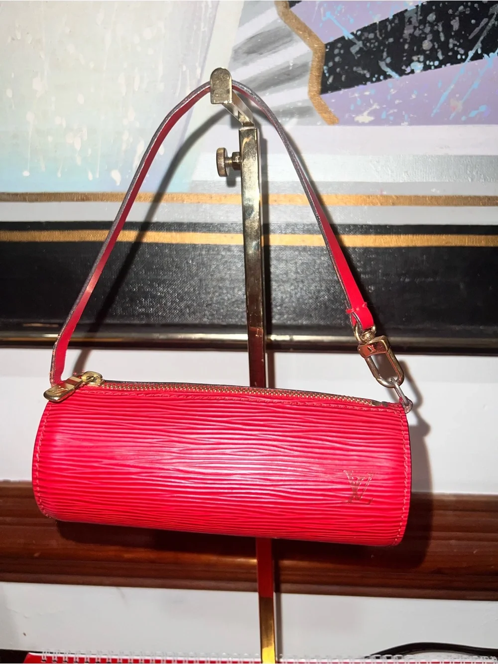 Louis Vuitton Red Epi Cylinder Mini (nano)Bag